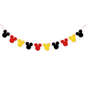 Guirlande en feutre Mickey <span class=keywords><strong>Minnie</strong></span> <span class=keywords><strong>Joyeux</strong></span> <span class=keywords><strong>Anniversaire</strong></span> - Écologique et durable pour les fêtes d'enfants et la décoration de la rentrée scolaire - Product Image 3