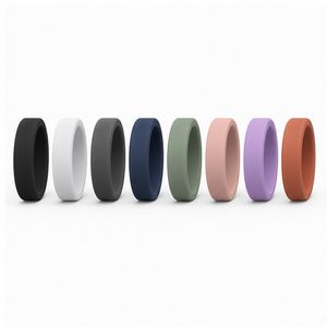 Lot de 8 protections d'anneau pour Oura Ring 4 Gen 3, ensemble de protection en silicone à bords biseautés, 8 couleurs, compatible avec les tailles US 4 à 15, rechargeable - Product Image 1