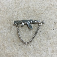 Grosir pemasok pabrik Pin logam 3D senjata Pin kerah lencana Enamel penembak senapan Pistol Pin bros Logo kustom