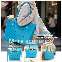 Sac à main léger en EVA durable, sac seau polyvalent à ouverture supérieure, résistant à l'eau, avec bandoulière color-block, sac fourre-tout pour les modes de vie modernes
