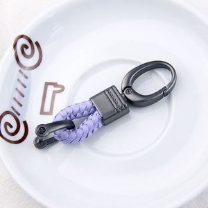 Unisex PU Leather Braided Woven Keychain Rope <b>Rings</b> <b>Car</b> Keyrings Accessories Metal <b>Car</b> Keychains - Product Image 5