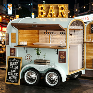 Remorque de bar à café mobile vintage, chariot de restauration avec fenêtre de service, évier, plan de travail et intérieur personnalisé - Product Image 5
