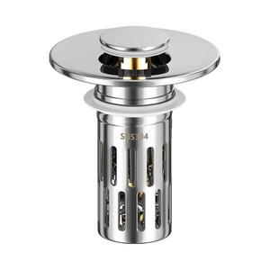 Press Type Washbasin Leak <strong>Plug</strong> Filter Screen Bounce Core <strong>Sink</strong> Anti Hair Clogging Odor Vent Floor Drain Bathroom Accessory - Product Image 1