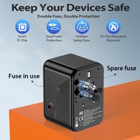 Adaptateur de voyage Worldplug FCC ROHS 100W 10A Type C avec ports USB et SDK