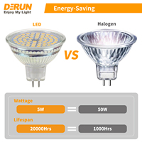 Lot de 4 ampoules LED en verre SMD2835 de haute qualité, 60 LED, NON DIMMABLES, AC/DC 12V 5W 4000K, GU10, pour éclairage intérieur