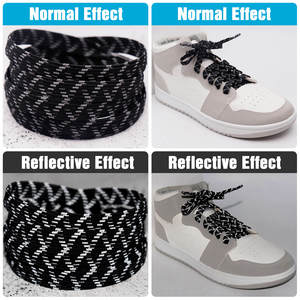 Wegoodzf Tùy Chỉnh Chất Lượng Cao Phản Quang Đàn Hồi Thể Thao Phẳng Dây Giày Sáng Polyester Sáng Phụ Kiện Cho Giày Đôi - Product Image 6