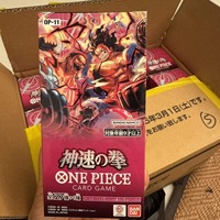 Permainan Kartu Oned PiecedTCG Fist of Divine Speed Paket Booster 12 Kartu Bahasa Inggris yang Dapat Disesuaikan dengan Sudut Persegi dan Kotak Hadiah OP-11