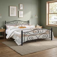 SCE MBK010 Nueva Cama Litera Reclinable Moderna de Metal con Recubrimiento en Negro, Tamaño King y Queen, para Hotel, Apartamento, Villa, Dormitorio, Bebés y Niños