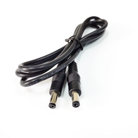 Cable de alimentación de CC personalizado 5,5mm X 2,1mm macho a 5,5mm X 2,1mm macho conector de horquilla cable de extensión para cámara de seguridad CCTV