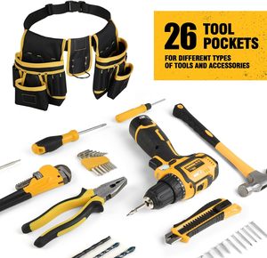 Free Sample Electricians <b>Heavy</b> <b>Duty</b> Men Set Belt Hand Tool Bags Pouches <b>Backpack</b> Electrician Tools Bag Roll up Tool Bag - Product Image 5