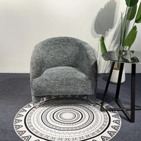 Fauteuil d'appoint 8210 pour salon, fauteuil simple rembourré en tissu avec roulettes pivotantes pour la décoration de la maison