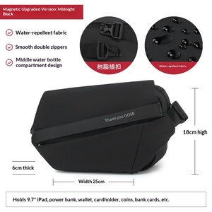 Bolso cruzado/mensajero/de deporte/de un solo hombro para hombre, de cuero genuino, con diseño de letras, impermeable, transpirable, súper ligero - Product Image 5