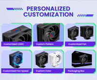 Refroidisseur de processeur en cuivre OEM ODM avec logo personnalisé LT620S, 6 caloducs, 260W TDP, roulement fluide, prix de gros, LGA115X 1200 AM4 AM5
