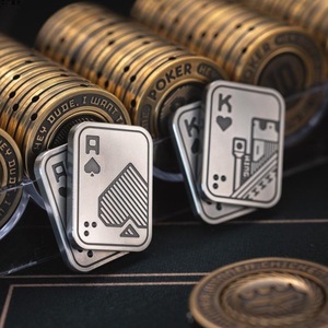 Jouets magnétiques en métal de haute qualité, jouets à presser, Push Card ACE K <span class=keywords><strong>Joker</strong></span> Poker, Fidget Slider, artisanat en métal pour cadeau - Product Image 1