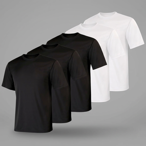 <b>Mens</b> Casual T-<b>Shirts</b> 100% Polyester Custom Heat-Transfer Printing Blank T-<b>Shirts</b> Gym Sport Run <b>Slim</b> <b>Fit</b> Short Sleeve - Product Image 4