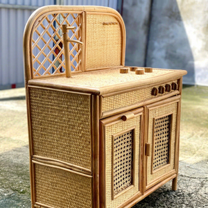 Natural woven rattan cooking toys for children, Rattan cooking stove, Rattan sink - Product Image 1