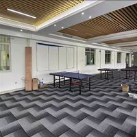 Ubin Karpet Kantor Polipropilena 50x50cm yang Dapat Dilepas, Ubin Karpet Komersial Jacquard Patchwork Cut Pile