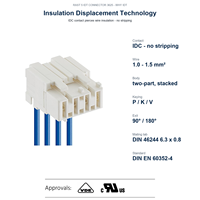 Connecteur IDC RAST 5 3625, connecteur fil-circuit imprimé à isolation par déplacement, pas de 5,0 mm, pour appareils électroménagers, 250 V, 16 A, 2/3/4 pôles