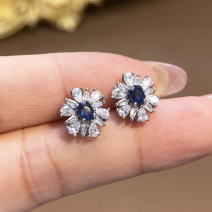 Pendientes <span class=keywords><strong>de</strong></span> Rubí Natural con Corte Ovalado, Plata S925 con Baño <span class=keywords><strong>de</strong></span> Rodio, Estilo Original, Piedra Preciosa <span class=keywords><strong>para</strong></span> Mujer, Regalo <span class=keywords><strong>de</strong></span> Boda - Product Image 4