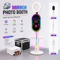 Machine de photomaton professionnelle avec anneau lumineux LED de 10,9 pouces, imprimante intégrée, appareil photo reflex numérique et miroir, modèle 2025 pour la location