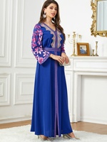 2024 élégant musulman Robe de soirée luxe hiver Abaya arabe Eid Femme soirée broderie fendu à lacets maroc Robe
