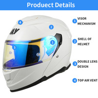 Casques de moto pour hommes et femmes, ABS, rabattables, à libération rapide, double visière, homologués ECE, toutes saisons, design graphique