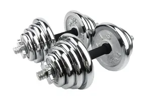 15/20/30/50kg Hot Sale In China Factory Direct Selling Electroplated Chrome Adjustable Silver 20kg Dumbbells Set Combination