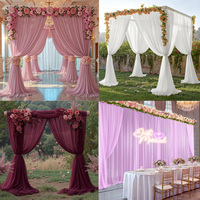 Telas de Chifón para Cortinas de Boda, Cortinas Transparentes para Fotografía, Telas para Telones de Fondo de Chifón sin Arrugas