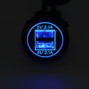 IP66 không thấm nước LED vòng ánh sáng 12V/24 Volt kép <span class=keywords><strong>USB</strong></span> <span class=keywords><strong>4.2A</strong></span> Sạc Adapter bìa cho xe máy xe buýt tối ưu OTP cho máy tính xách tay máy ảnh - Product Image 5