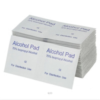HCDIM Lingettes et tampons de nettoyage médicaux jetables à 70 % d'alcool isopropylique, tampons de nettoyage antiseptiques en coton, 100 pièces, usage domestique