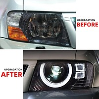 Phares HETOP Pajero V73 2004-2014, style Defender, avec feux de jour LED modifiés, plug and play pour Mitsubishi