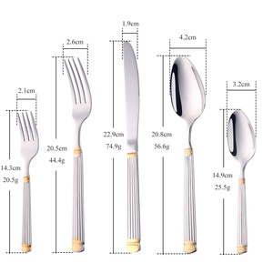 Romeinse kolom roestvrijstalen mes vork lepel <span class=keywords><strong>set</strong></span> rechtnerf bestek vijfdelig luxe steakmes vork <span class=keywords><strong>set</strong></span> voor thuisgebruik - Product Image 2