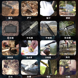 Ensemble de pioches pliantes multifonctions avec lampe de poche, outil de survie compact pour le camping, le jardin, la voiture et les activités de plein air - Product Image 2