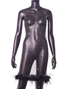 Nueva llegada <span class=keywords><strong>Ropa</strong></span> de <span class=keywords><strong>mujer</strong></span> Deseo Sexy Seducción <span class=keywords><strong>Mujer</strong></span> Verano Hot Girl Beach Hot Mesh Vestido peludo Casual Vestidos sin mangas - Product Image 6