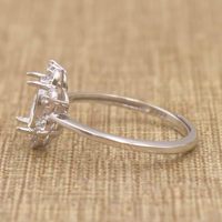 Sterling Silber 5*7/6*8/7*9/8*10mm halb montierter Ring rahmen Leerer Rohling S925 Einstell basis halter ohne Mittelstein für DIY-Inlay