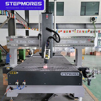 Routeur CNC à tête pivotante 4 axes 1530 pour le bois, machine à double table avec servomoteur PLC, haute productivité pour la découpe du bois