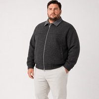 Blouson utilitaire vintage pour homme à col uni, fermeture éclair intégrale, épais, décontracté, grande taille, coupe ample et décontractée, 6XL 7XL