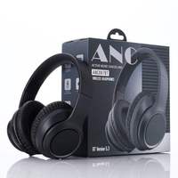 Headphone ANC BT Lipat Nyaman dengan Layar Digital, Tahan Air, Berbahan Kulit untuk Olahraga