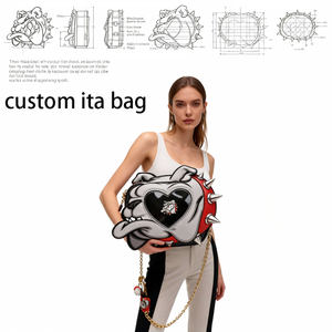 Bolso de mano personalizado con ventana transparente para exhibir pines <span class=keywords><strong>y</strong></span> insignias, diseño de arcoíris, <span class=keywords><strong>flores</strong></span>, <span class=keywords><strong>sol</strong></span> <span class=keywords><strong>y</strong></span> bulldog, estilo kawaii, cosplay, anime - Product Image 6