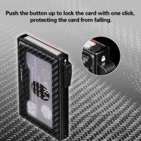 Portefeuille de cartes de crédit RFID pour hommes avec fenêtres d'identification porte-cartes multifonctionnel en fibre de carbone et en aluminium