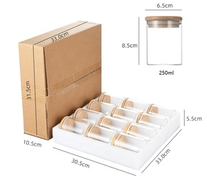 250毫升300毫升高硼硅酸盐食品玻璃储物罐套装，带竹盖 - Product Image 6