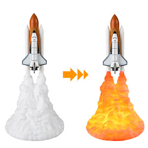 Lampe de nuit en forme de fusée d'impression 3D, navette spatiale de la NASA, Lampara De Cohete Con Luz Nocturna De Transbordador Espacial - Product Image 4