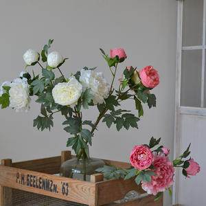 Huisdecoratie Bloem Woonkamer Bloemdecoratie Kunstbloem 4-koppige Koninklijke Pioenroos Zijden Bloem Pioen - Product Image 4