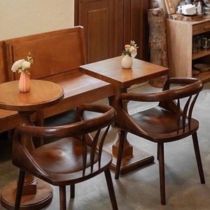 Nueva Silla de comedor de lujo ligera de madera maciza china, respaldo de madera de cerezo y nogal negro para oficina en casa o uso doméstico - Product Image 1