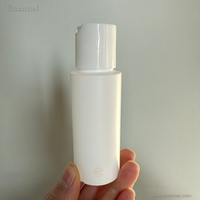 Bouteille cylindrique ronde en plastique HDPE blanc Ecannal de 60 ml (2 oz) avec bouchon à disque non doublé en plastique PP à col 24-410 et jupe lisse