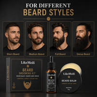 Kit de Cuidado de Barba para Hombre, Bálsamo para Barba 56g y Suero para Barba 30ml, Suaviza, Acondiciona, da Forma, Controla la Barba Áspera, Set de Regalo para Cuidado Diario