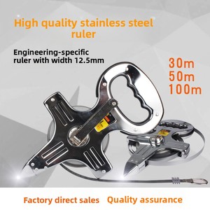 Miễn phí vận chuyển 30m 50m 100m thép không gỉ Blade <span class=keywords><strong>Tape</strong></span> Metric kỹ thuật Satchel khảo sát bản đồ công cụ nhựa Kệ Cai Trị - Product Image 3