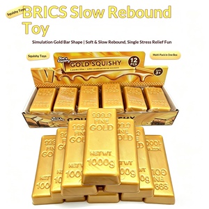 ของเล่นบีบ PU Slow Rebound Gold Brick Squishy น่ารัก บรรเทาความเครียด และของชำร่วยงานปาร์ตี้ - Product Image 1