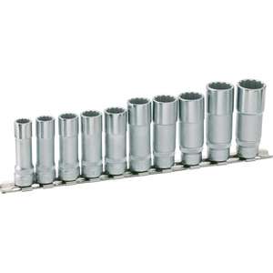 HAZET - 880TZ/10H Juego de zócalos Cuadrado métrico de 12 puntos de largo 3/8 ''con perfil de tracción (10 Uds.) TOMAS DE MANO - Product Image 1