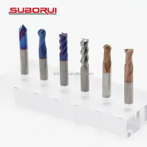 SUBORUI HRC55 CNC 2 Flute 3 Flute 4 Flute Inner Corner Radius Ball End Milling Cutters Solid Carbide End Mill For Metal